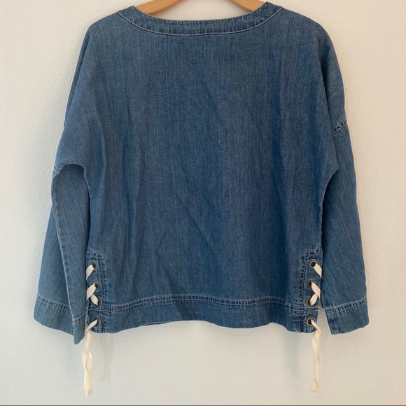 Madewell Lace-Up Denim Top - Picture 6 of 6